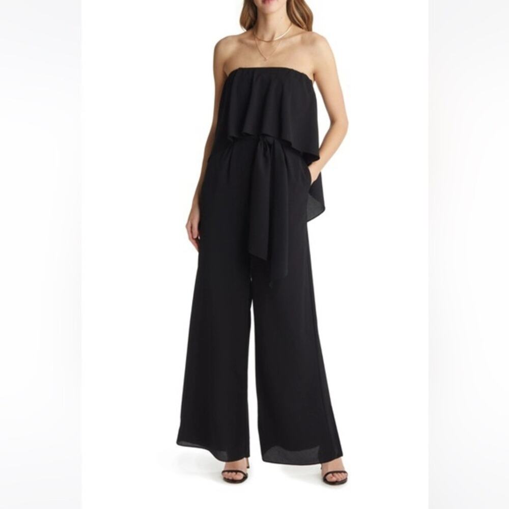 VICI Black Strapless Tie Jumpsuit size small NWT (b8.1)